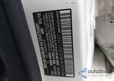 2012 Mercedes-Benz C 250 Sport z USA, uszkodzony, nr VIN WDDGF4HB3CR217557